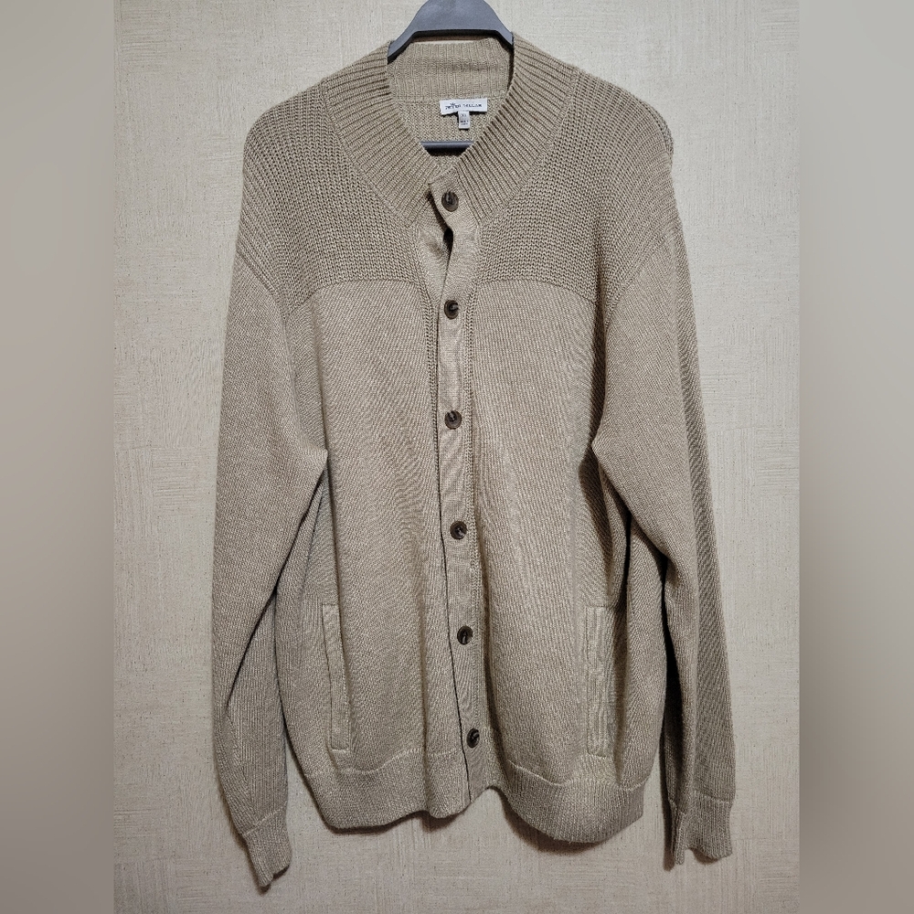 Mens Peter Millar Merino Wool and Linen button up cardigan sweater size XL NWOT